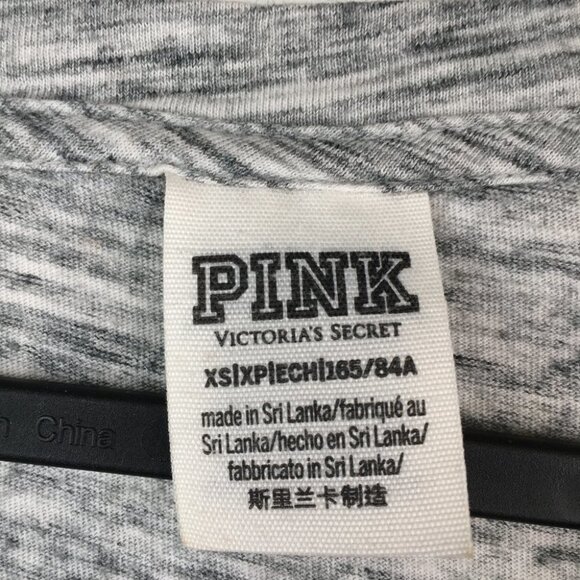 VS PINK Gray Long Sleeve Tee With Mesh Size XS - Picture 2 of 5